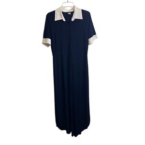 Venus navy blue open front duster size women's L